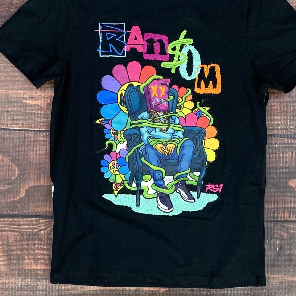 'Ransom' NWT Black  S/S Tee w Multi-Color Graphics